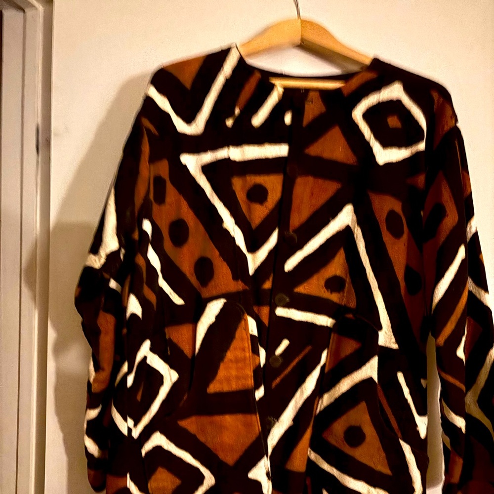 Geometric Brown and White Jacket
